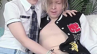 Hot Femdom Handjob During the Hot Holding His Neck