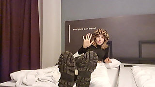 He Sniffs and Licks My Sweaty Boots, White Socks and Feet