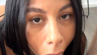 She Said “fuck My Mouth” - Sexy Brunette Swallows Big Dick Whole and Gives Extreme Rimjob in POV