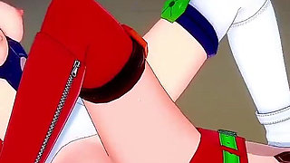 Asuka and Rei Lesbian Scissoring Topless - Neon Genesis Evangelion Hentai Parody