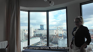 Blonde Property Agent Gets Creampied by Client to Seal the Deal