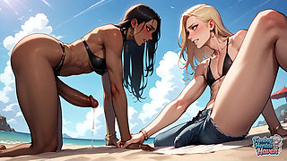 Enjoy Sloppy Femboy Transvestite Anal Bliss at the Beach During Golden Hour with Jizz Pumping Out and Molten XXX Porn!