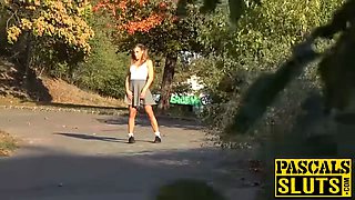 Submissive english slut pounded hard and aggressive with cum inside