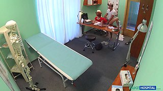 This crimson head desired a sick note so i made her fuck for it - faux hospital