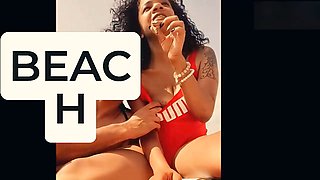 Dark-hued, lifeguard, swim suit