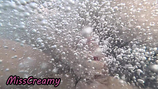 Public Pool Stepsister Dick Flash Risky Handjob Crowd Watching Cumshot 4K